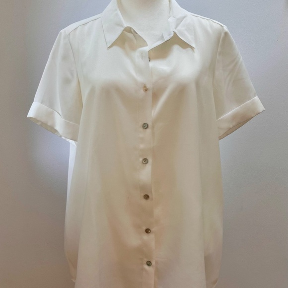 Hatch Savannah White Button Down Top Size 3 - Picture 2 of 4